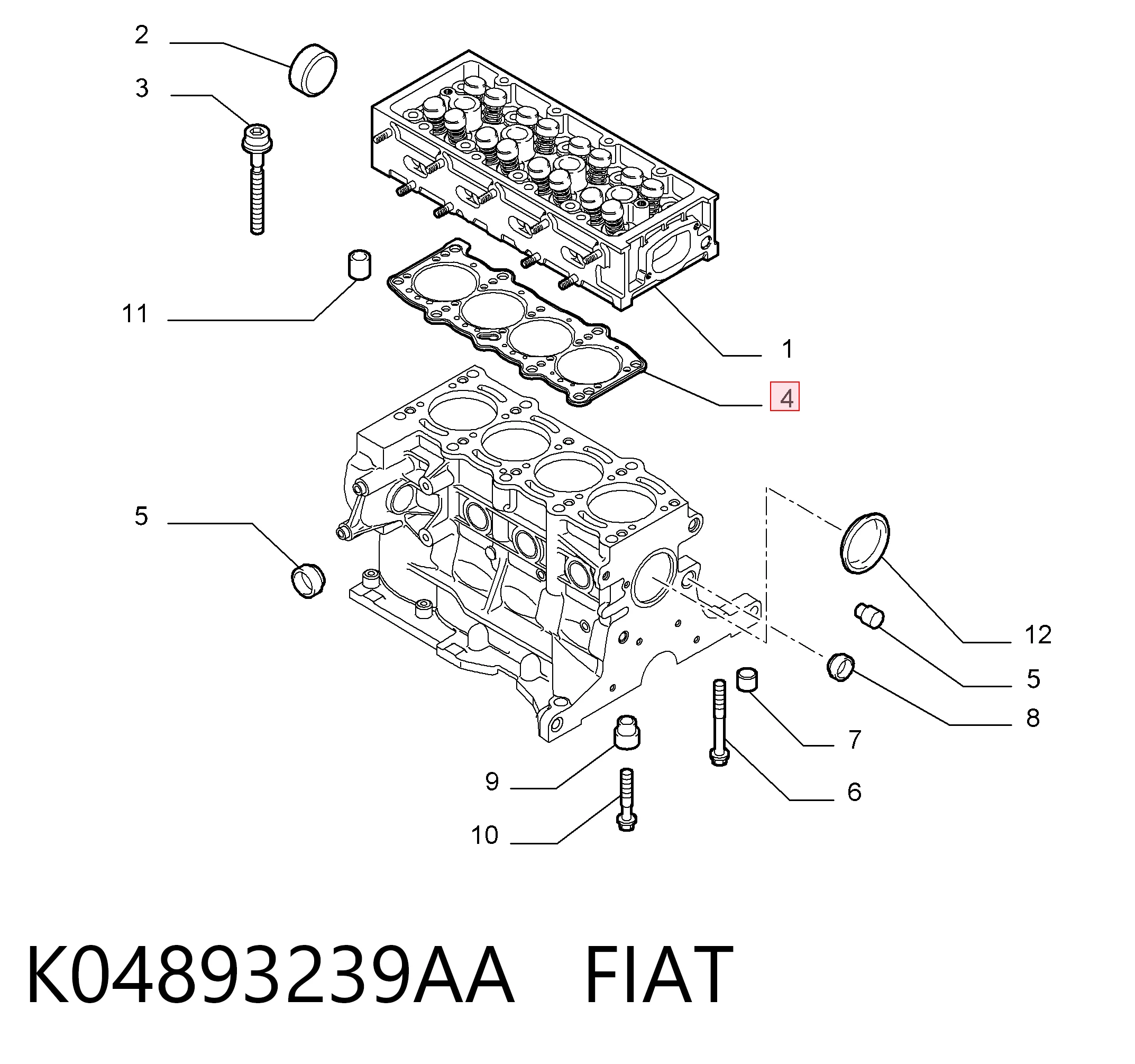 Прокладка головки блока цилиндров Opel 607619