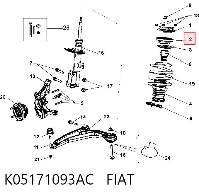 Опорный подшипник амортизатора 5171093AC Kayaba