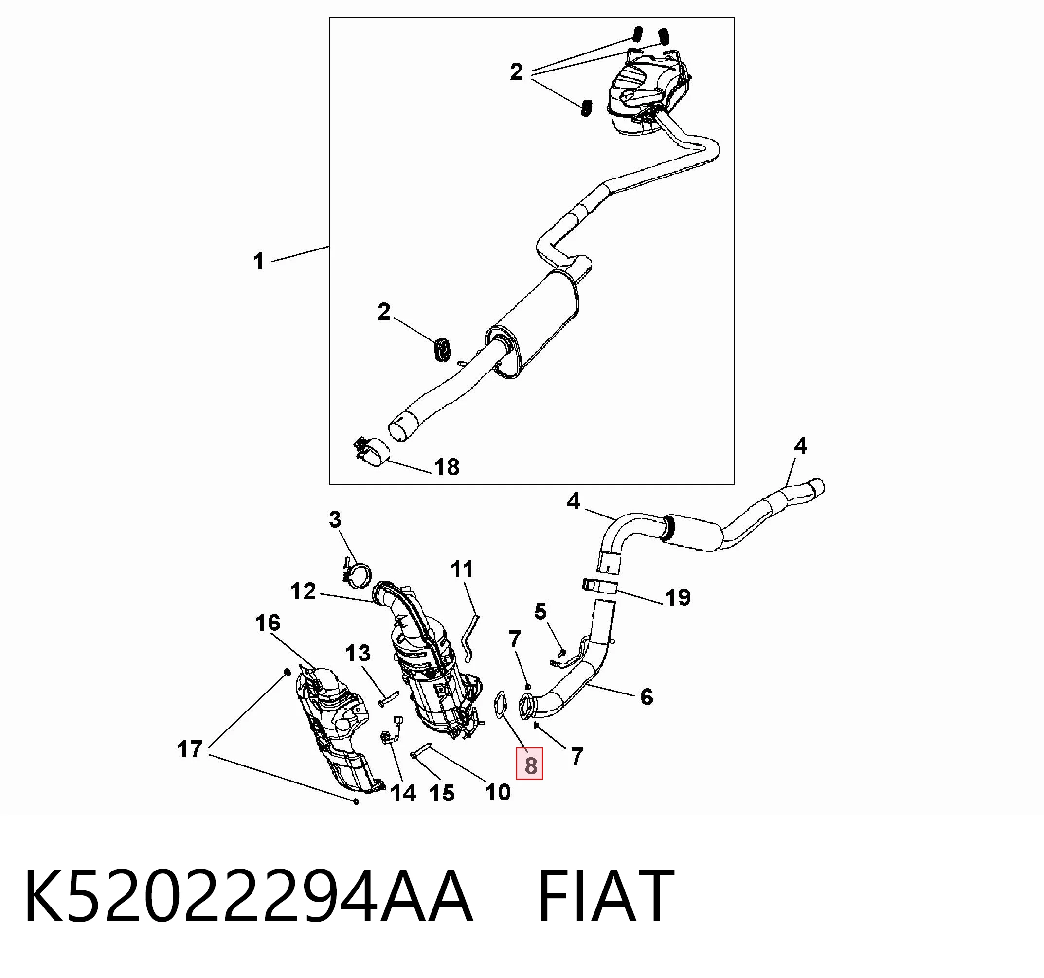 Прокладки выхлопной системы Fiat Doblo II фургон (263) (2010 - 2022) цена, от 3.39 USD