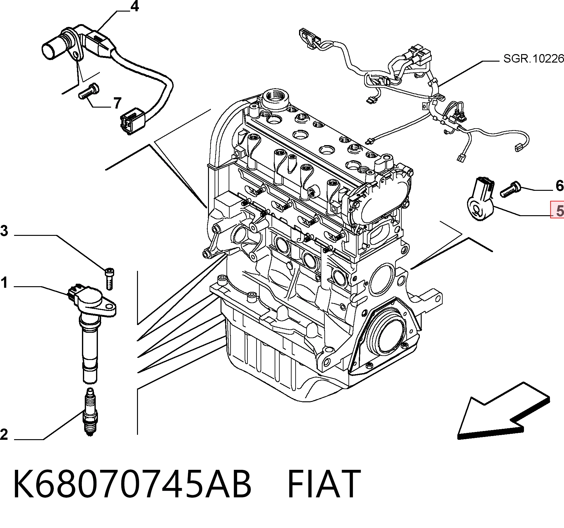K68070745AB Fiat/Alfa/Lancia Датчик самовоспламенения