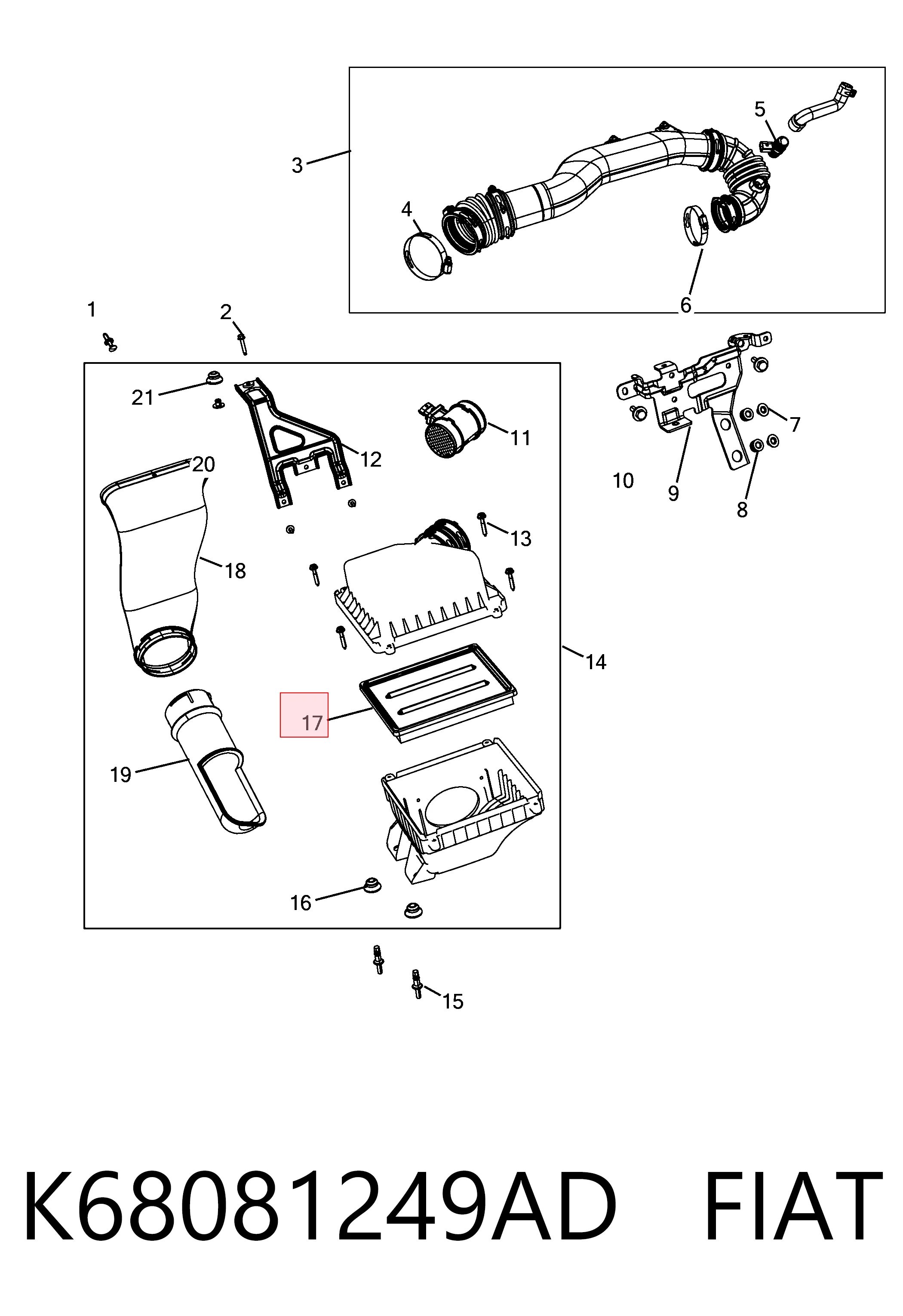 Фильтр воздушный FIAT K68081249AD