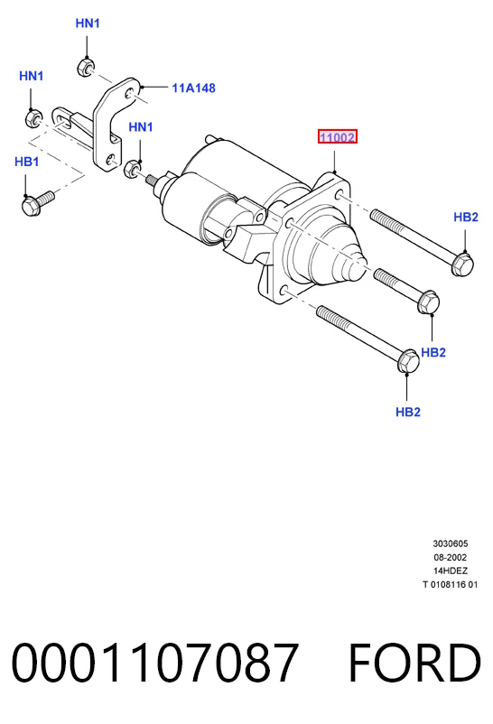0001107087 Ford Стартер автомобиля