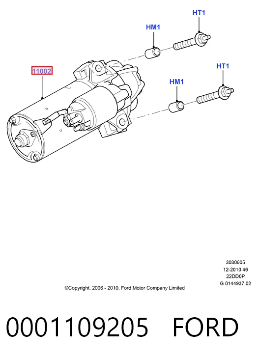 0001109205 Ford Стартер автомобиля