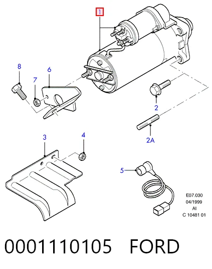 0001110105 Ford Стартер автомобиля