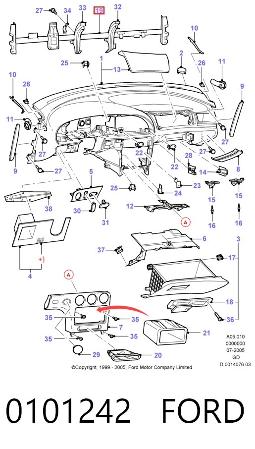  Правое зеркало Ford Fiesta 