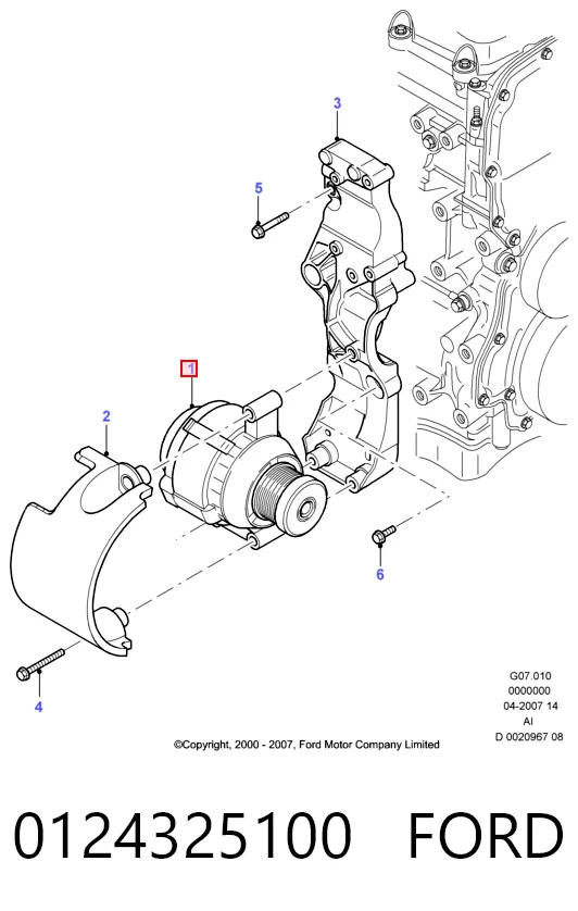 0124325100 Ford Генератор автомобильный