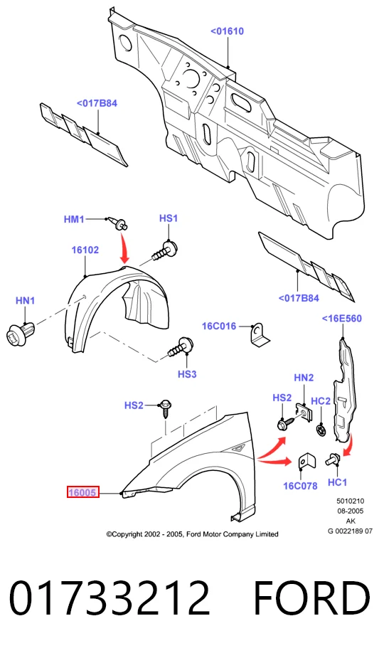 Боковая часть передняя правая Ford Focus I седан (DFW) (1999 - 2005) цена, от 34.34 USD