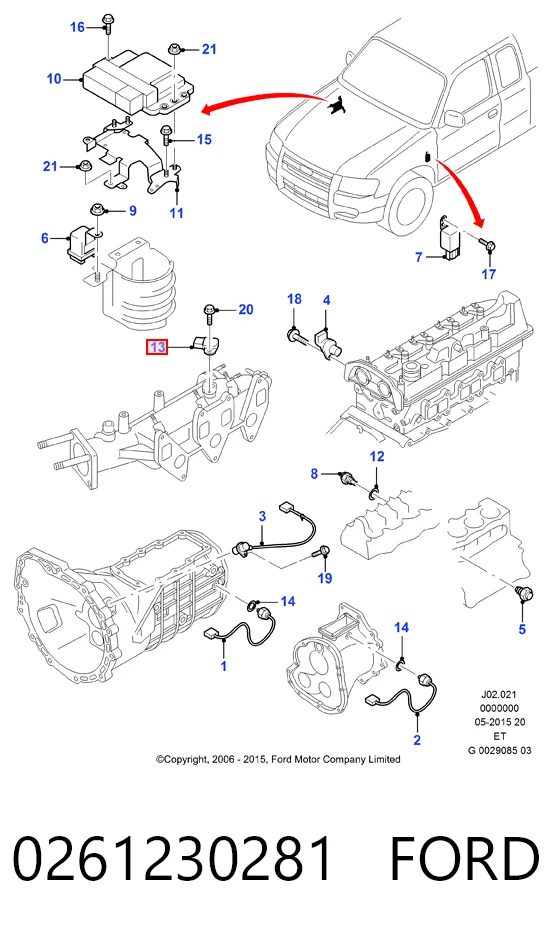 0261230281 Ford Датчик давления воздуха