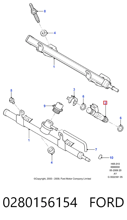 0280156154 Ford Топливные форсунки