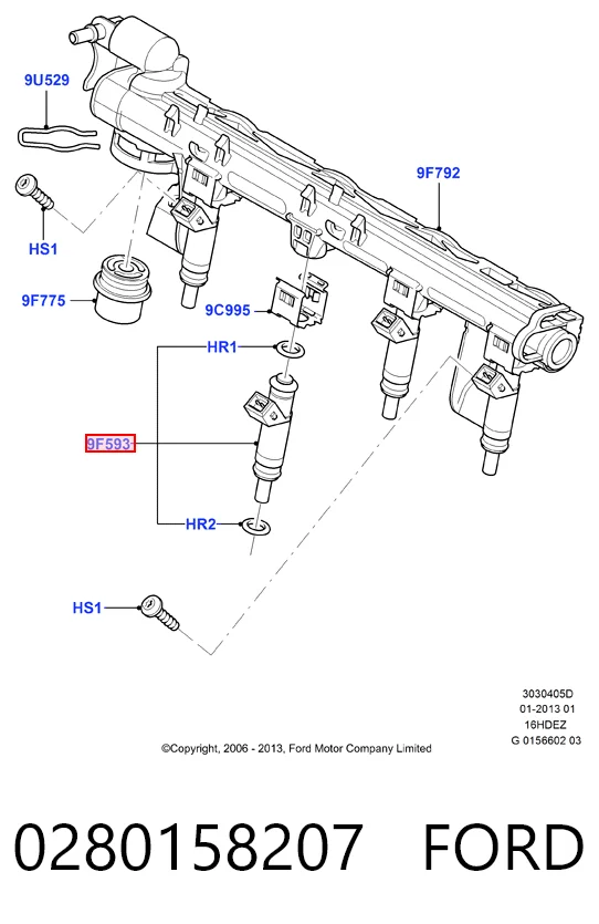 0280158207 Ford Топливные форсунки