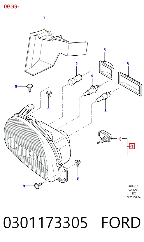 Фара передняя правая на Ford Fiesta COURIER J5S, J3S