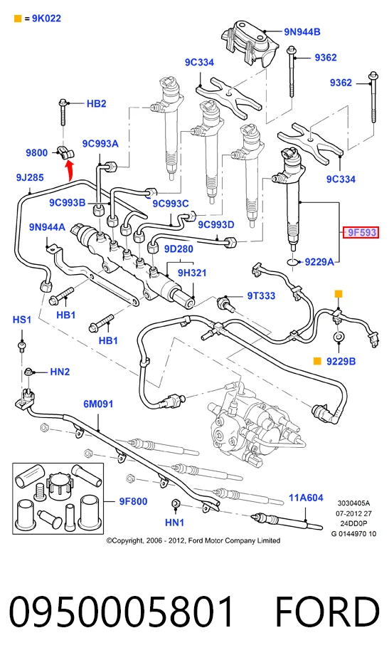 0950005801 Ford Топливные форсунки
