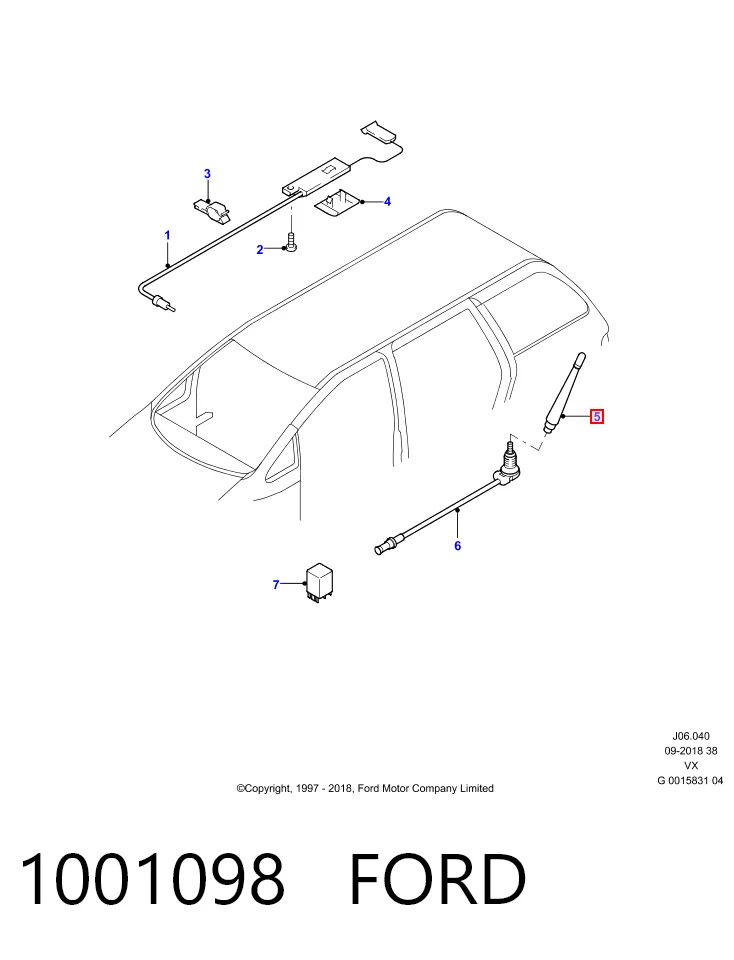 1001098 Ford Антенна на крышу