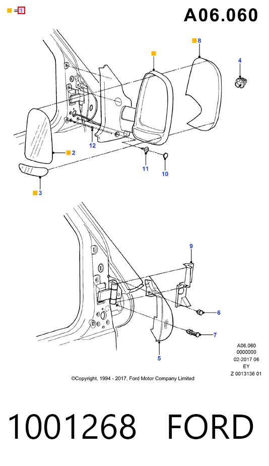 Левое боковое зеркало на Ford Transit IV E