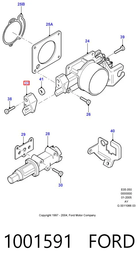 1001591 Ford Датчик положения дроссельной заслонки