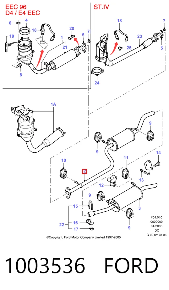 Купить E12835C Peugeot/Citroen Выхлоп центральный