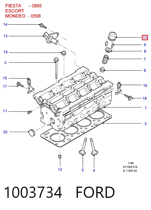 Толкатель клапана гидравлический Ford Escort CLASSIC хэтчбек (AAL, ABL) (1998 - 2000) цена, от 6.58 USD
