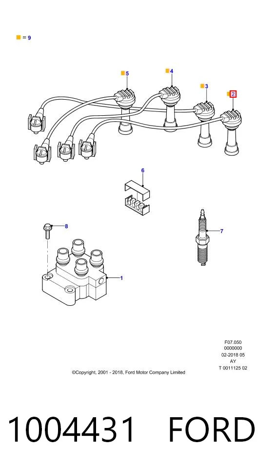 1004431 Ford Провода высоковольтные
