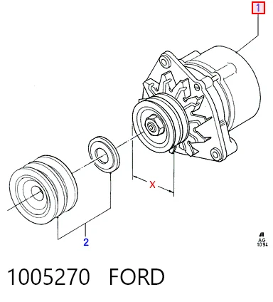 Генератор автомобильный на Ford Sierra II GBG, GB4