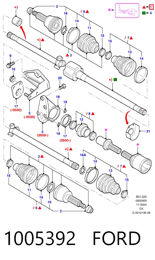 Купить Левая полуось Форд Фиеста Mk4 JAS, JBS