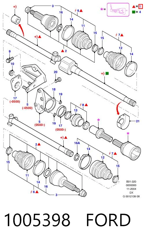  Левая полуось Ford Fiesta 