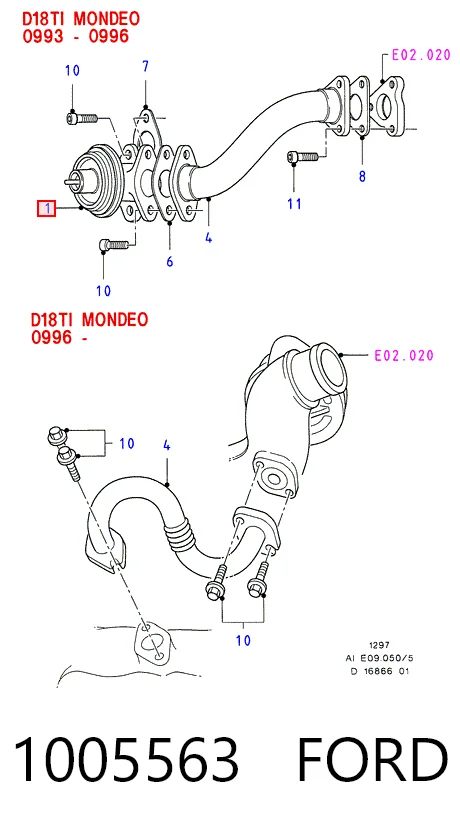 Клапан рециркуляции отработавших газов EGR на Ford Escort V GAL