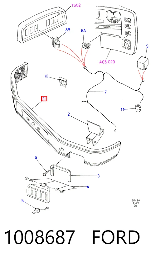 Бампер передний в сборе на Ford Transit IV E