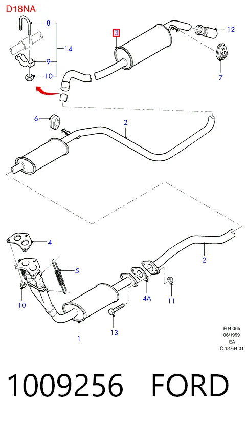 Выхлоп задний Ford Escort V хэтчбек (GAL) (1990 - 1992) цена, от 33.98 USD