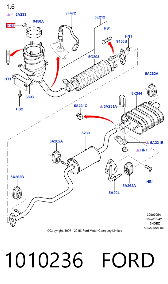 1010236 Ford Болт (гайка) крепежа