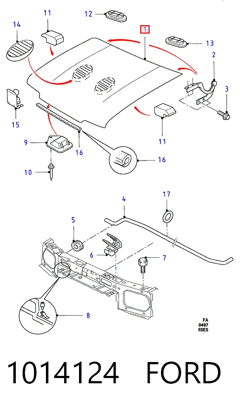 Капот на Ford Escort VII GAL, AAL, ABL
