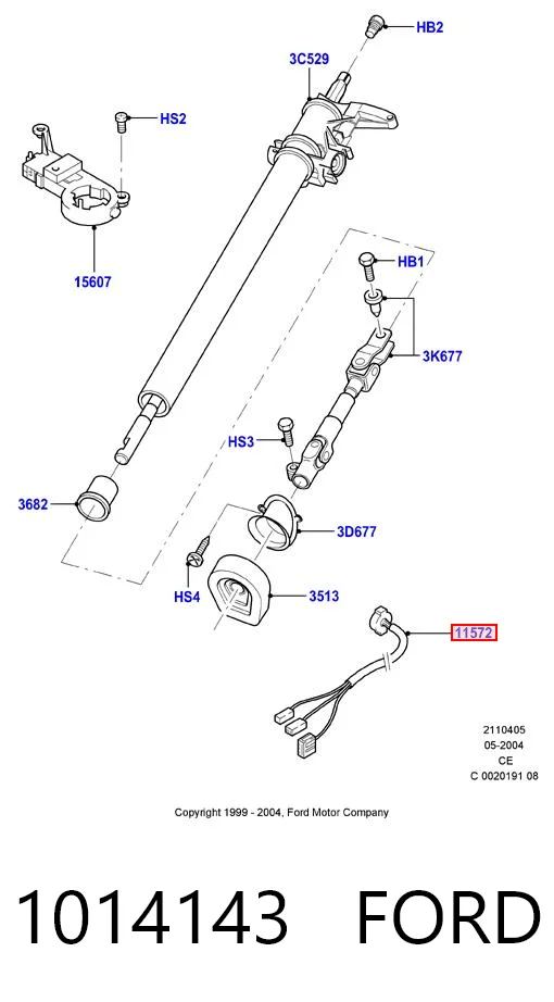 1014143 Ford Контакты замка зажигания