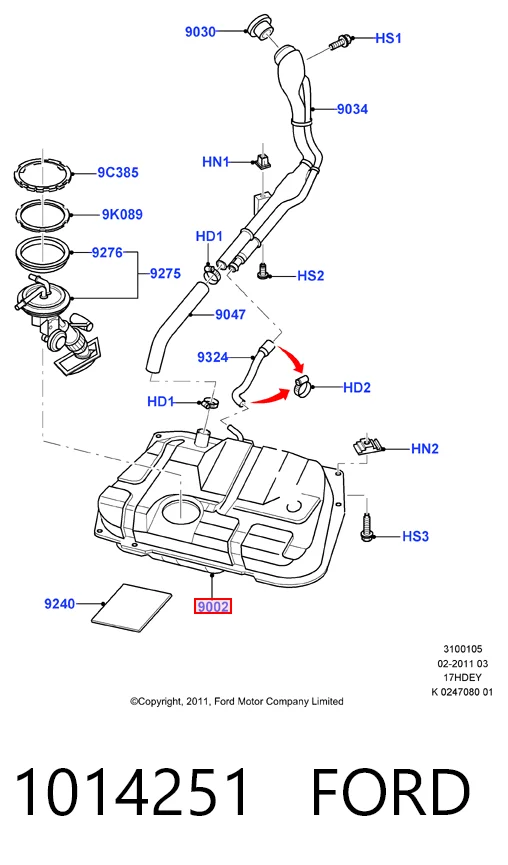 Купить Бензобак Форд Фиеста Mk4 JAS, JBS