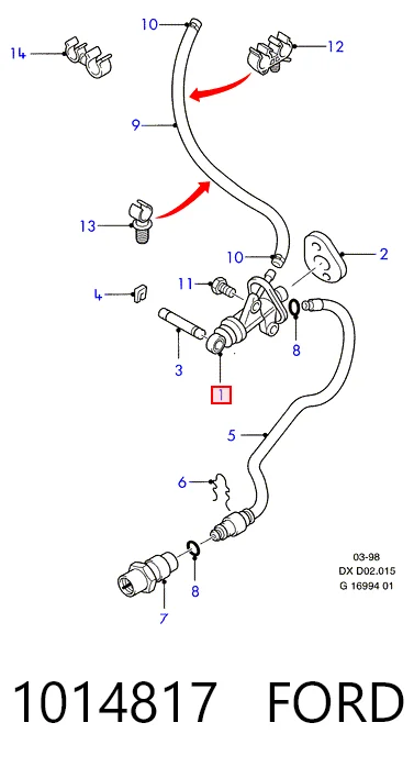  Главный цилиндр сцепления Ford Fiesta 
