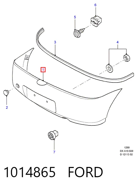 Купить Задний бампер Форд Фиеста Mk4 JAS, JBS