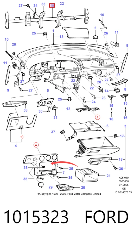  Правое зеркало Ford Fiesta 