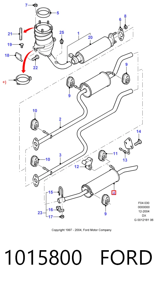 Выхлоп задний Ford Fiesta COURIER фургон (J5S, J3S) (1996 - 2002) цена, от 47.56 USD