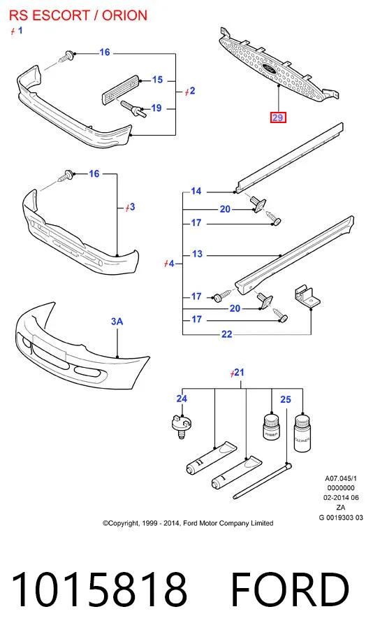 1015818 Ford Решетка радиатора