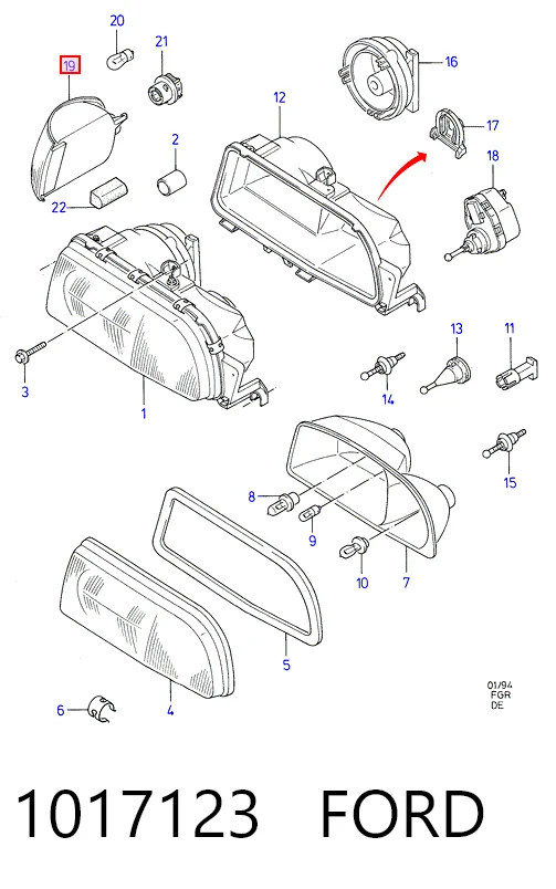 Передний фонарь указателя поворота на Ford Scorpio I GAE, GGE