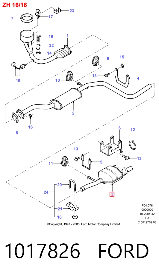 Выхлопная труба на Ford Escort VII GAL, ANL