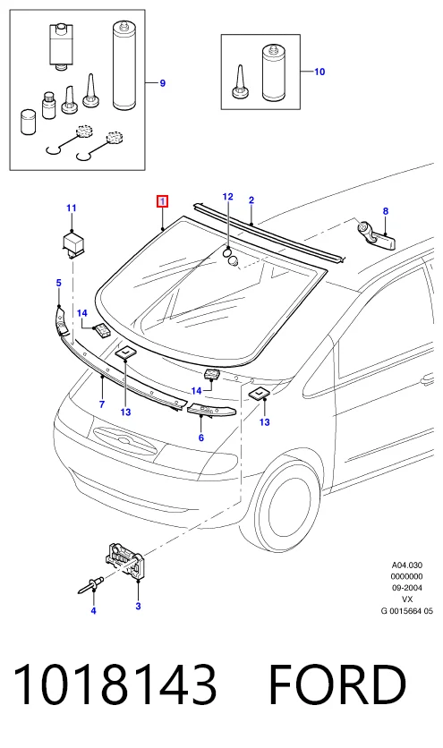 Стекло лобовое Ford Galaxy I VX минивэн (WGR) (1994 - 2000) цена, от 524.04 USD