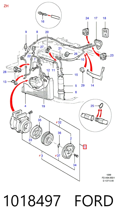 1018497 Ford Компрессор хладагента