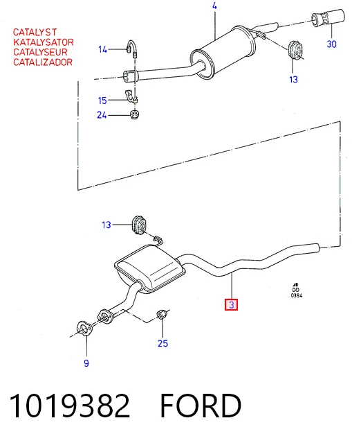Глушитель, центральная часть Ford Sierra II хэтчбек (GBC,GBG) (1987 - 1993) цена, от 48.86 USD