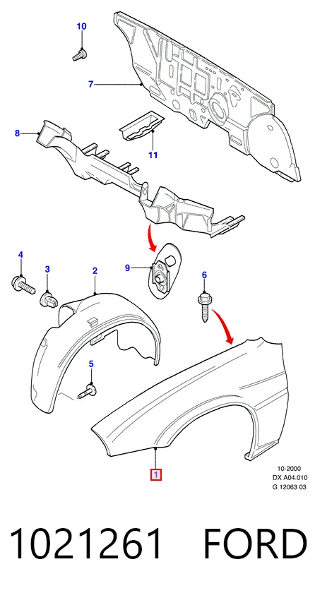 1E0052111C Mazda Переднее правое крыло