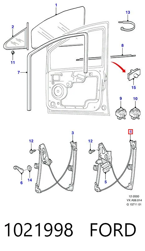1021998 Ford Механизм подъема стекол