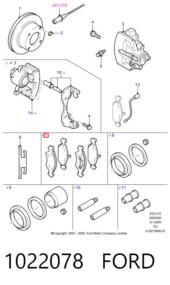 1022078 Ford Колодки передние