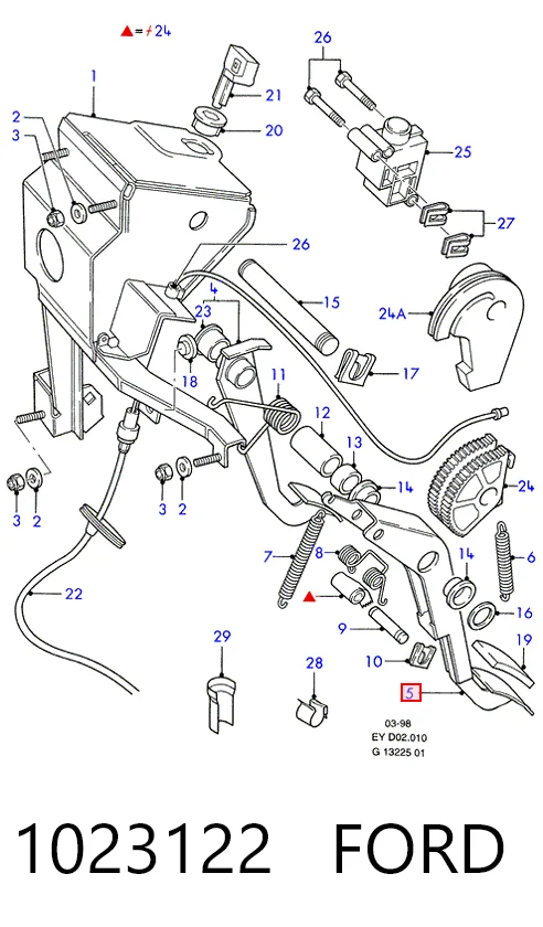 Педаль сцепления на Ford Transit IV E