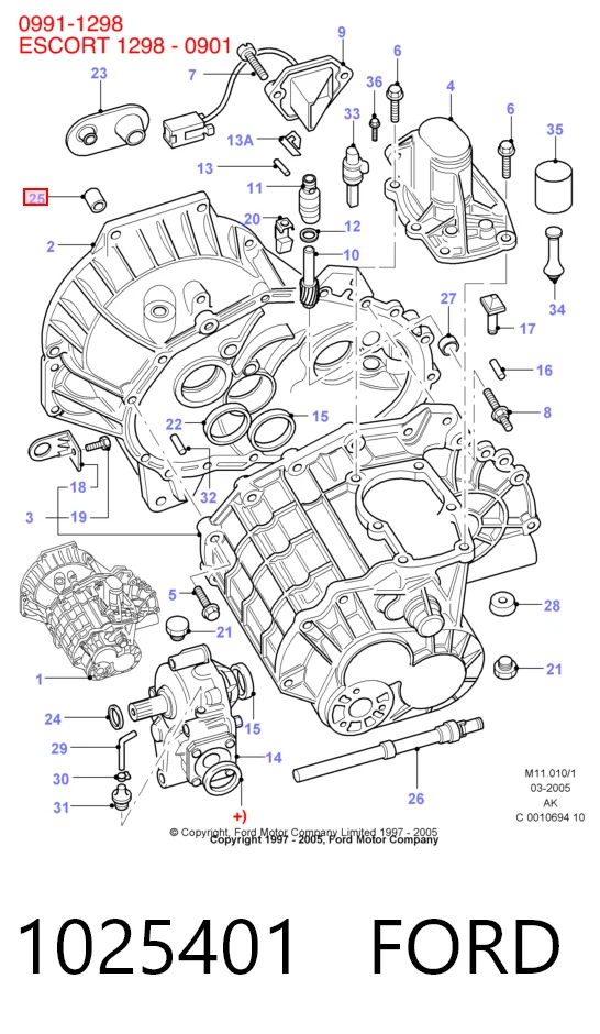1025401 Ford Подшипники коробки