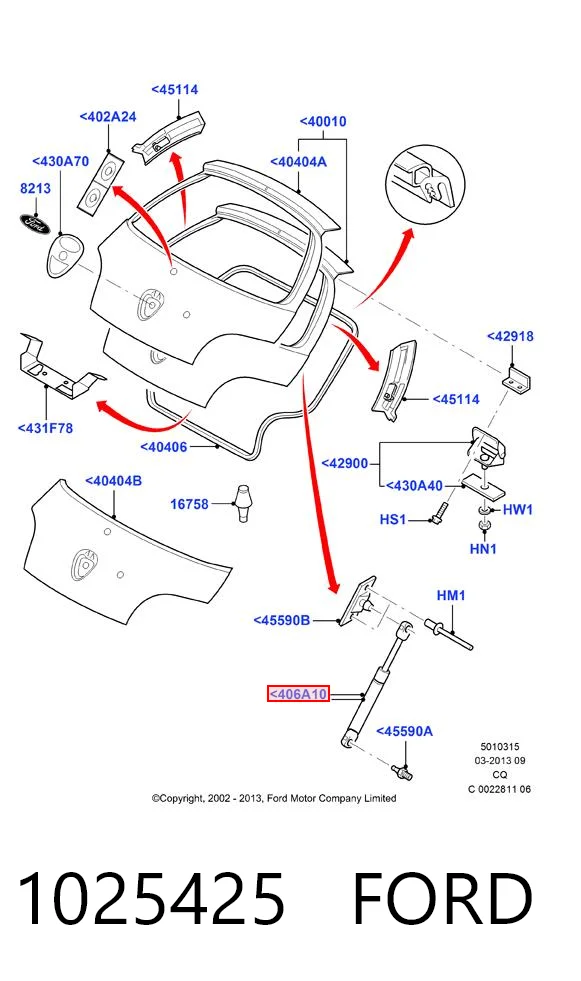 Газовый упор багажника AND 42827079
