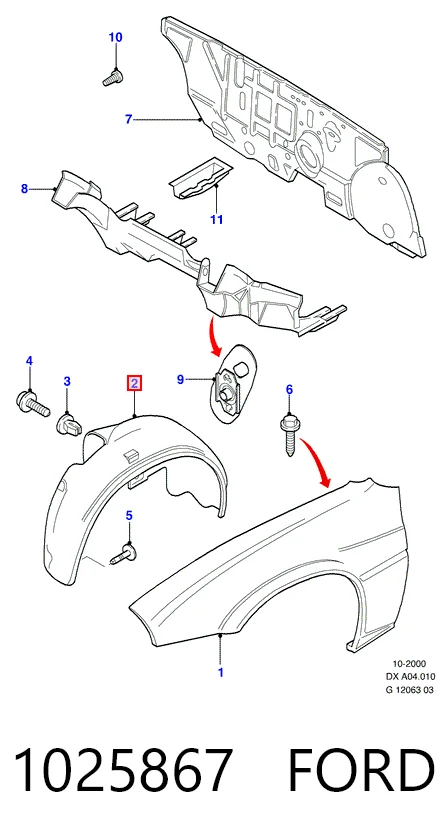 Подкрылок крыла переднего левый Ford Fiesta Mk4 хэтчбек (JAS, JBS) (1996 - 2002) цена, от 12.12 USD