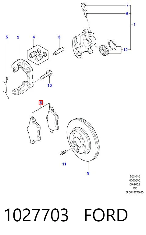 1027703 Ford Колодки передние